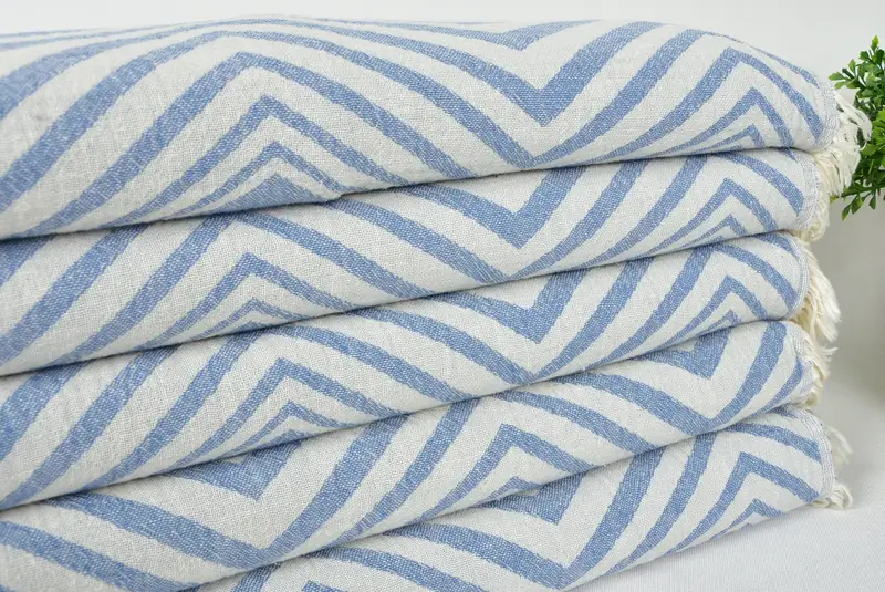 Bridesmaid Gift, Handwoven organic Turkish towel for spa, Soft towel, 70x40 Cotton Zigzag Design Towel, Anniversary Gift For Her, Handmade Gift - 3
