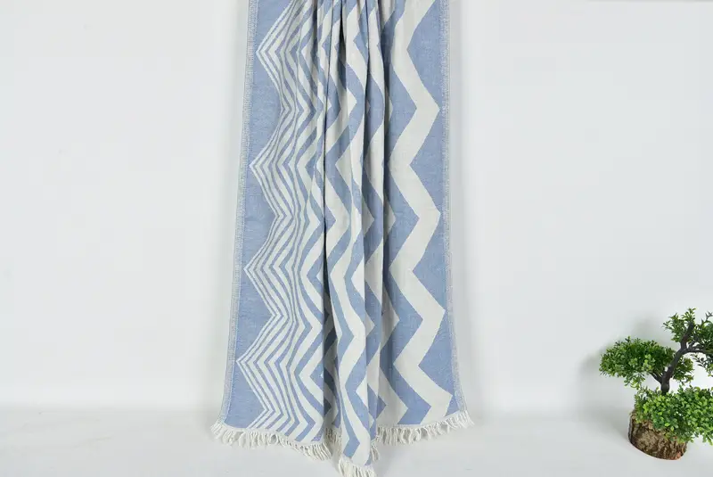 Bridesmaid Gift, Handwoven organic Turkish towel for spa, Soft towel, 70x40 Cotton Zigzag Design Towel, Anniversary Gift For Her, Handmade Gift - 8