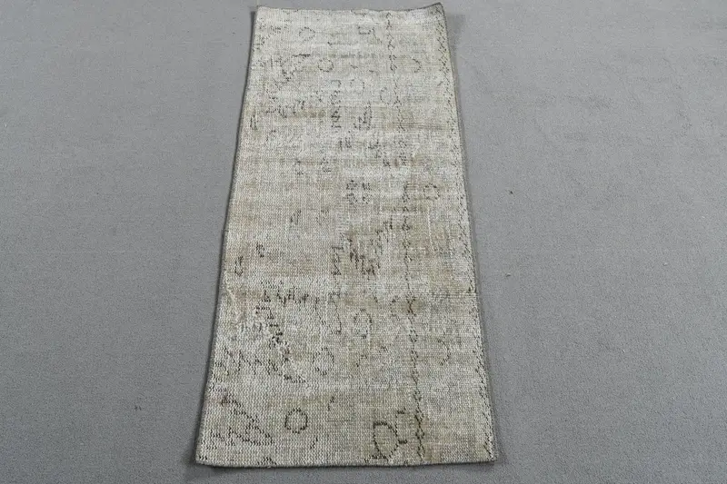 Oushak-Teppich, 1,8 x 4,3 Fuß türkischer Teppich, graue Teppichwolle - 1