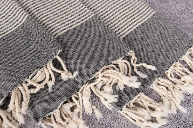 Hammam havlu, onun için yıldönümü hediyesi, aile hediye sepeti, işlemeli Türk havlu, banyo havlu, 70x40 pamuklu çizgili havlu, hızlı kuru peshtemal - 5
