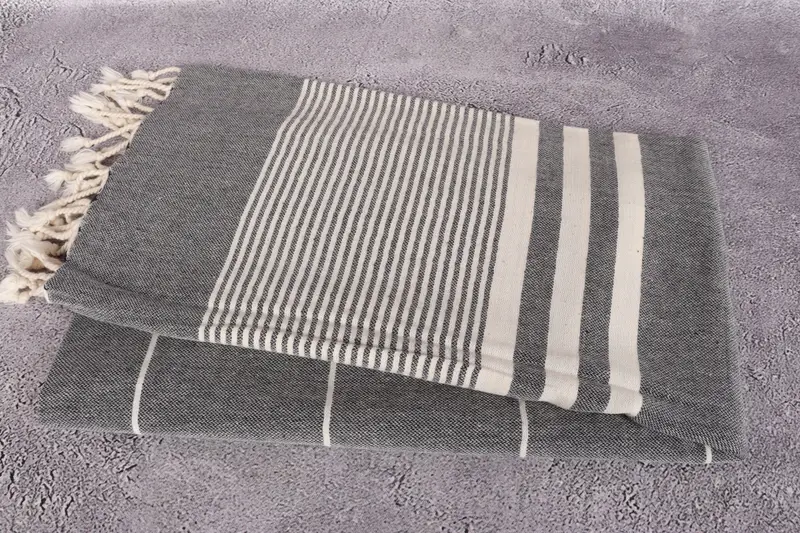Hammam havlu, onun için yıldönümü hediyesi, aile hediye sepeti, işlemeli Türk havlu, banyo havlu, 70x40 pamuklu çizgili havlu, hızlı kuru peshtemal - 6