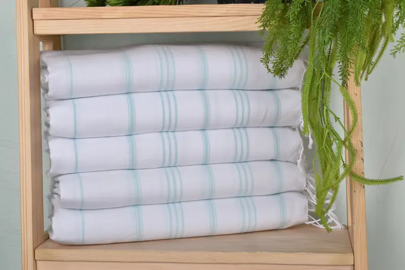 40x24 Cotton Striped Towel, Gift For Him, Monogrammed Hand Towel, Monogram Kitchen Towel, Boyfriend Gift, Personalized Dish Towel, Bridal Gifts - 1