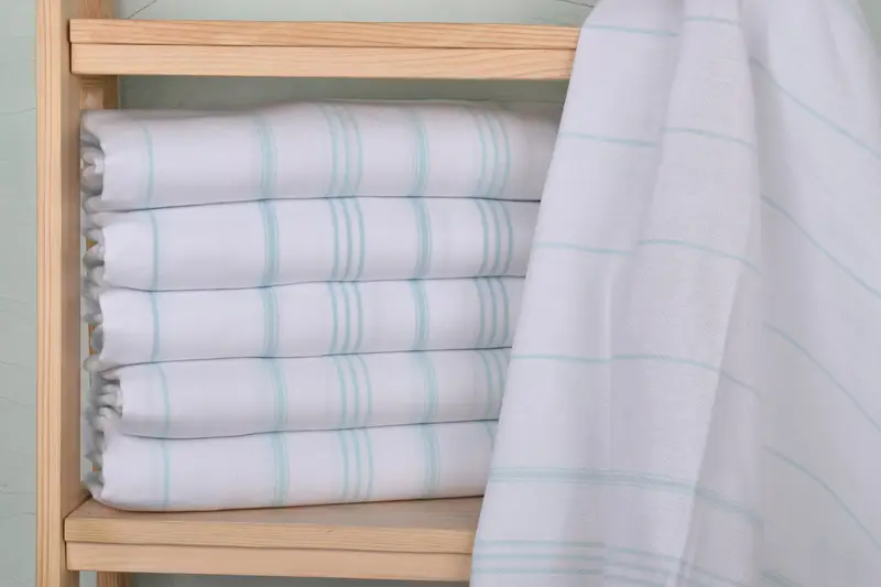 40x24 Cotton Striped Towel, Gift For Him, Monogrammed Hand Towel, Monogram Kitchen Towel, Boyfriend Gift, Personalized Dish Towel, Bridal Gifts - 2