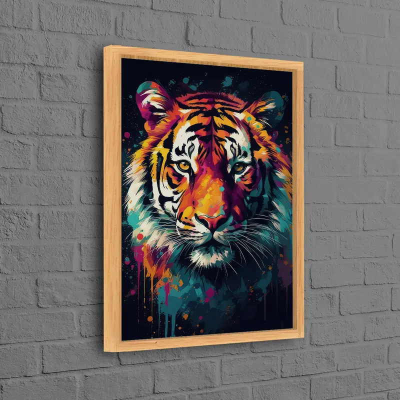 Impresión de lienzo de tigre abstracto moderno - Regalo de amante del tigre de moda