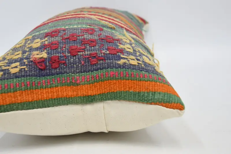 Home Decor Pillow, Handmade Kilim Cushion, Wholesale Cushion Cover, 12x24 Blue Pillow Sham, Boho Pillow, Meditation Pillow, Cushion - 5