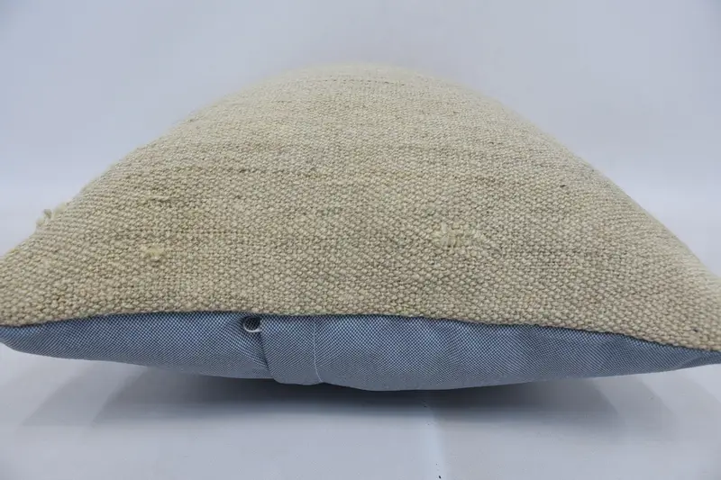 Wool Kilim Pillow Cushion Case, Handmade Throw Pillow, Pillow for Couch, Antique Pillows, Kilim Pillow Cover, Pillow Cover, 16x24 Beige Cushion Case - 5