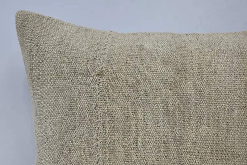 Wool Kilim Pillow Cushion Case, Handmade Throw Pillow, Pillow for Couch, Antique Pillows, Kilim Pillow Cover, Pillow Cover, 16x24 Beige Cushion Case - 2