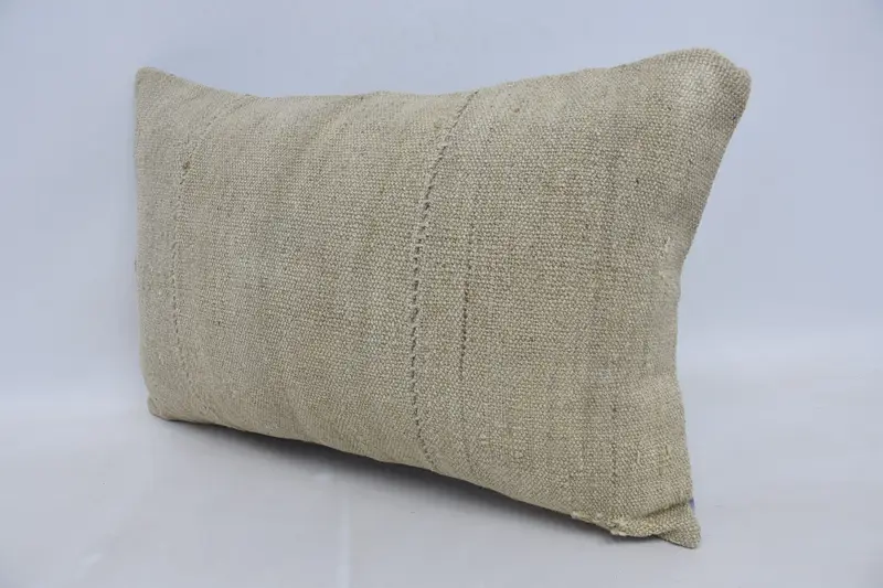 Wool Kilim Pillow Cushion Case, Handmade Throw Pillow, Pillow for Couch, Antique Pillows, Kilim Pillow Cover, Pillow Cover, 16x24 Beige Cushion Case - 4