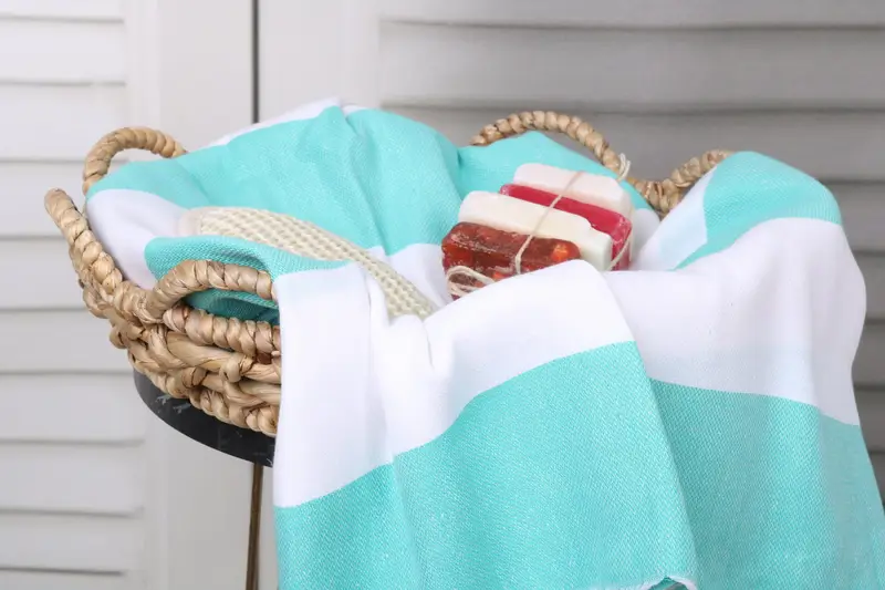 Bachelorette Party Gifts For Bride, Organic towel, Spa Gift Towel, Fouta towel, Memorial Gift, Personalized Wedding Gift, 70x40 Cotton Striped Towel - 2