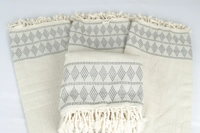 Personalized Gifts, Turkish Blanket, Shower Curtain, Turkish Cotton Blanket, Best Friend Gift, Throw Blanket Couch, 100x88 Linen Kilim Design Towel - 5