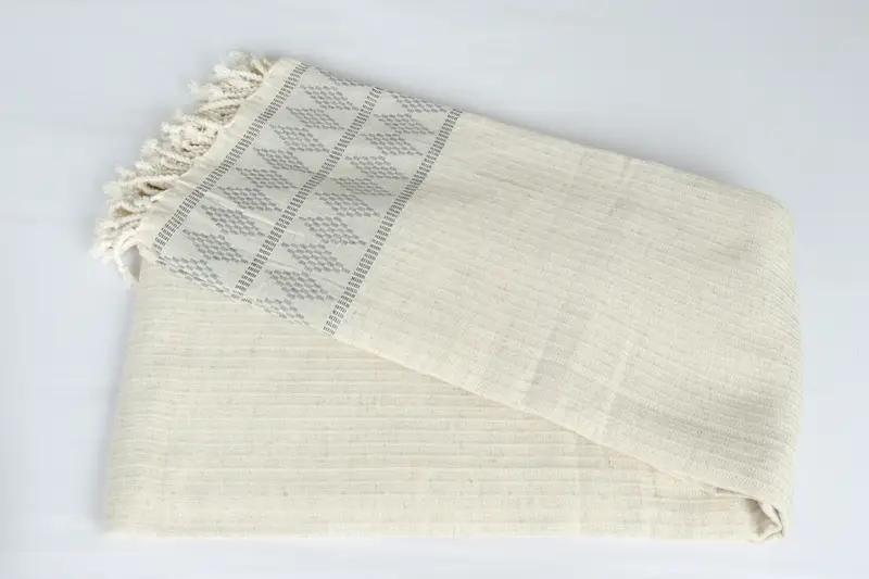 Personalized Gifts, Turkish Blanket, Shower Curtain, Turkish Cotton Blanket, Best Friend Gift, Throw Blanket Couch, 100x88 Linen Kilim Design Towel - 6