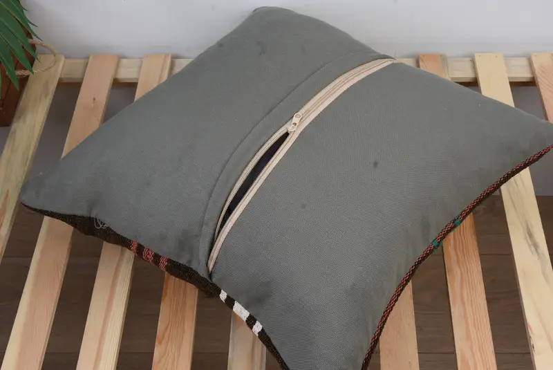 Pillow for Couch, Throw Kilim Pillow, Gift Pillow, Pillow Sham, Nautical Throw Cushion, Sofa Bolster Pillow Sham, 20x20 Brown Cushion, Chair Cushion - 8