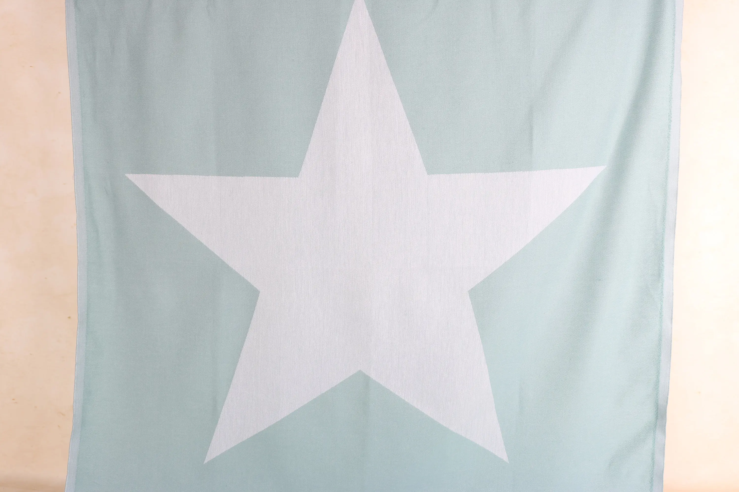 Monogrammed Beach Towel Star Design Petrol Green Cotton, 40x71 Inches - 1