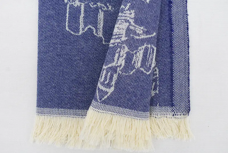 Monogramlı el havlu, organik havlu, kişiselleştirilmiş bulaşık havlu, cadılar bayramı hediyeleri, Türk el havlu, 28x20 pamuklu manzara desenli havlu - 5