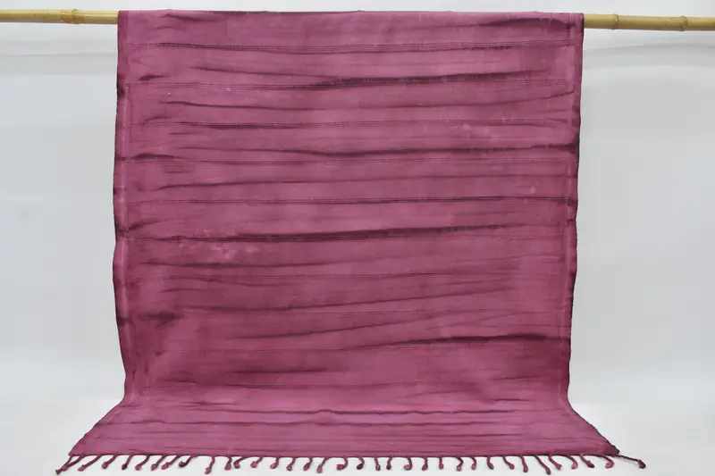 Dark Purple Striped Tie Dye Organic Cotton Beach Towel, 63x38 Inches
