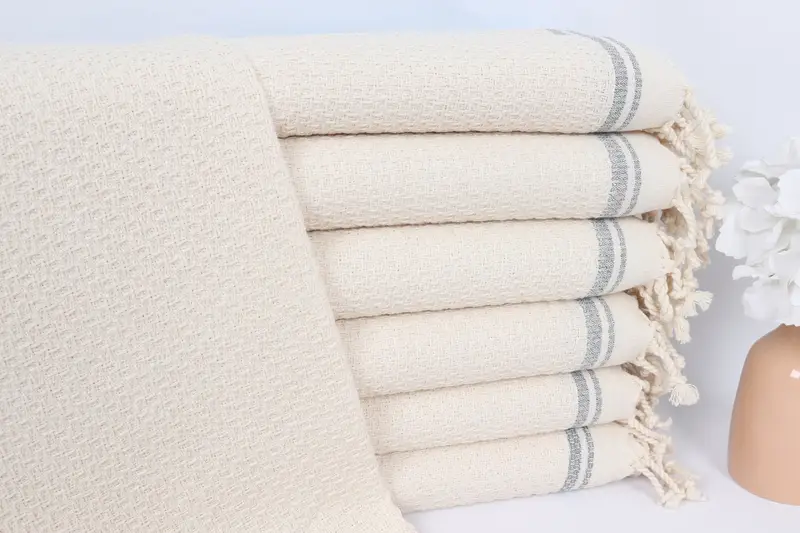 Turkish Towel Hand Towel, Bachelor Gift, Monogram Hand Towel, Personalized Gift, 38x18 Cotton Striped Towel, Travel Towel, Organic Tea Towel - 1