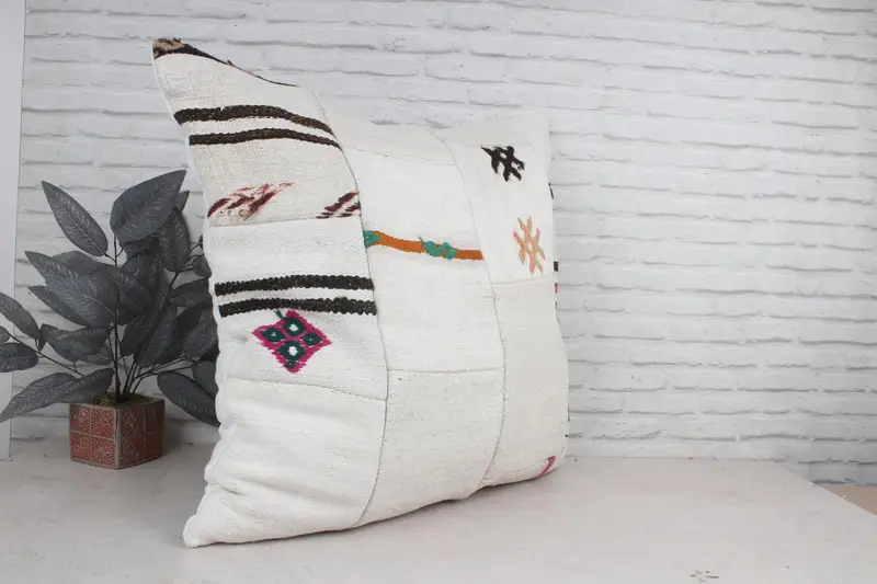 Home Decor Pillow, Vintage Kilim Pillow, 32x32 White Pillow Case, Pillow Sham, Gift Pillow, Bohemian Cushion Cushion Case, Boho Chic Cushion Case - 3