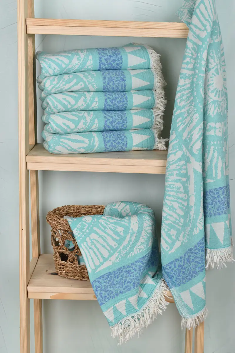 Organic cotton Turkish peshtemal towel, Wedding Favors, Lightweight Turkish towel, Beach towel, 70x40 Cotton Geometric Towel, Wedding For Favor - 4