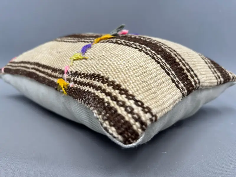 12x20 Beige Cushion, Boho Pillow Sham Cover, Handmade Throw Pillow Case, Boho Pillow, Vintage Throw Cushion Case, Pillow Case, Vintage Kilim Pillow - 6