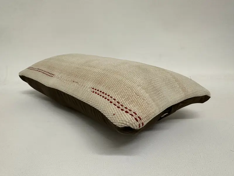 Ethnical Kilim Rug Pillow, Antique Pillows, 8x16 White Pillow, Vintage Kilim Throw Pillow, Indoor Cushion Cover, Pillow Sham, Tribal Cushion - 6