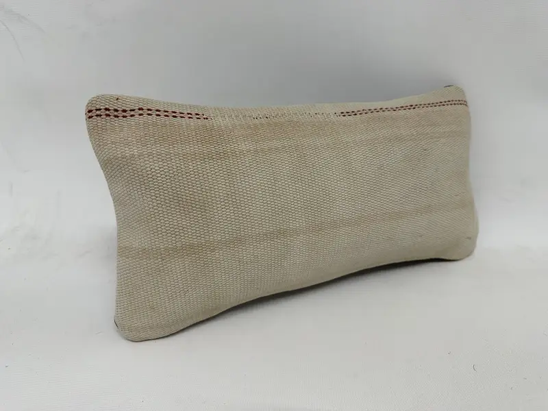 Ethnical Kilim Rug Pillow, Antique Pillows, 8x16 White Pillow, Vintage Kilim Throw Pillow, Indoor Cushion Cover, Pillow Sham, Tribal Cushion - 3