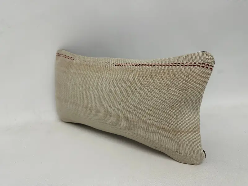 Ethnical Kilim Rug Pillow, Antique Pillows, 8x16 White Pillow, Vintage Kilim Throw Pillow, Indoor Cushion Cover, Pillow Sham, Tribal Cushion - 4