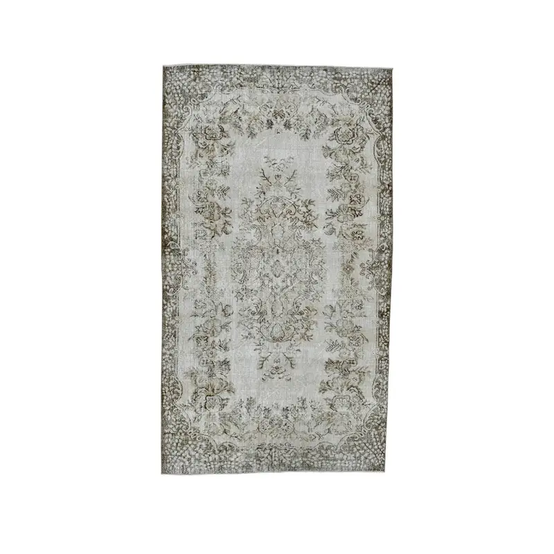 5.4x9.7 ft Turkish Vintage Rug, Large Rug, Gray Oushak Oriental Rug - 1