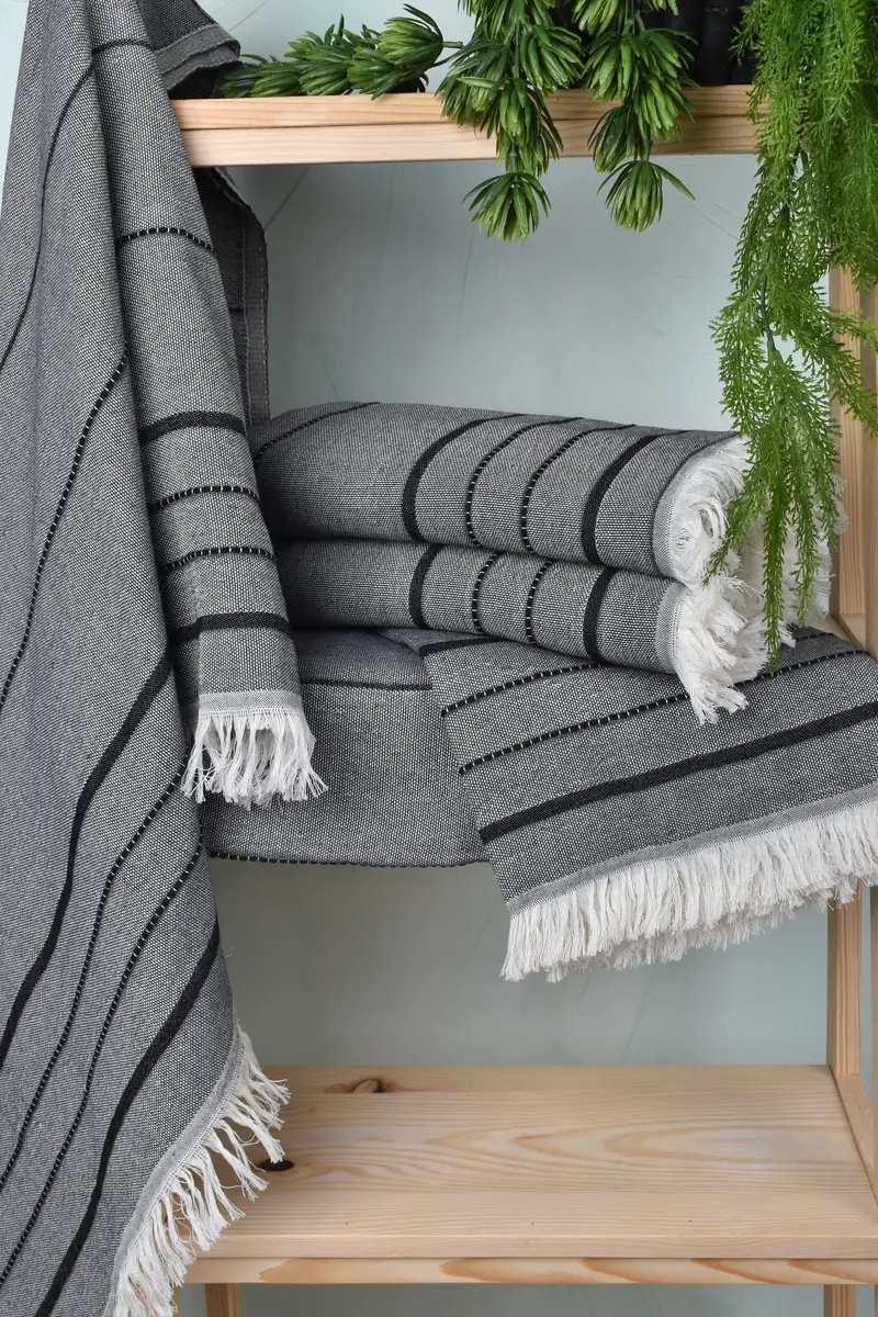 Custom Name Towel, Absorbent Turkish towel, 70x40 Cotton Striped Towel, Turkish bath towel, Turkish Towel Monogram, Quick-dry towel, Engagement Gift - 6