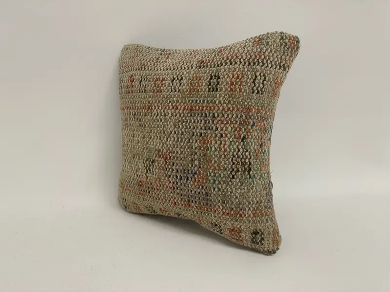 Oriental Cushion Cover, Interior Designer Pillow, 12x12 Beige Cushion Case, Kilim Pillow Cover, Kilim Pillow, Pillow Cover, Luxury Cushion - 4