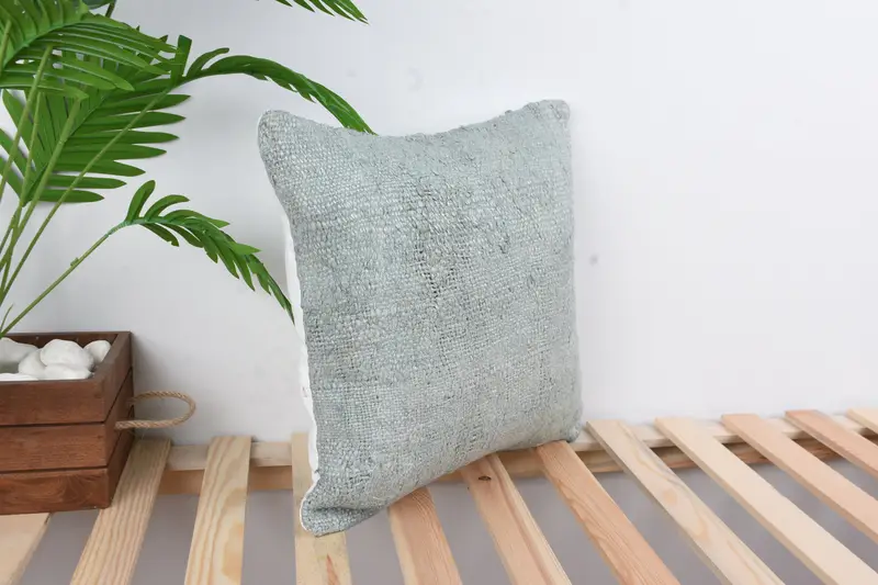 16x16 Gray Cushion, Cushion Case, Kilim Cushion Sham, Interior Designer Pillow, Ethnical Kilim Rug Pillow, Seat Cushion, Bright Pillow Case - 4