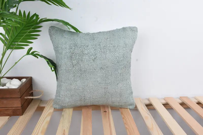 16x16 Gray Cushion, Cushion Case, Kilim Cushion Sham, Interior Designer Pillow, Ethnical Kilim Rug Pillow, Seat Cushion, Bright Pillow Case - 1