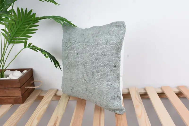 16x16 Gray Cushion, Cushion Case, Kilim Cushion Sham, Interior Designer Pillow, Ethnical Kilim Rug Pillow, Seat Cushion, Bright Pillow Case - 5