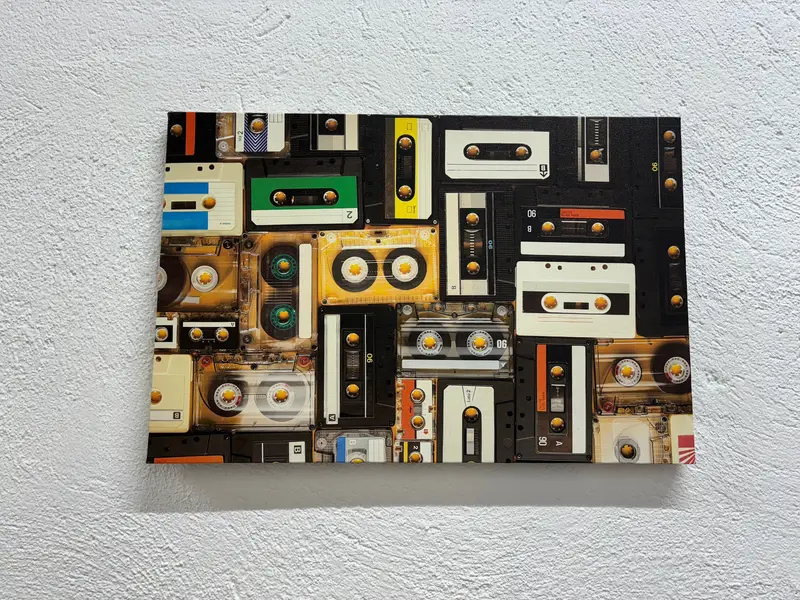 Vintage Kaset Baskılı Kanvas: Retro Ses Nostalji Sanatı