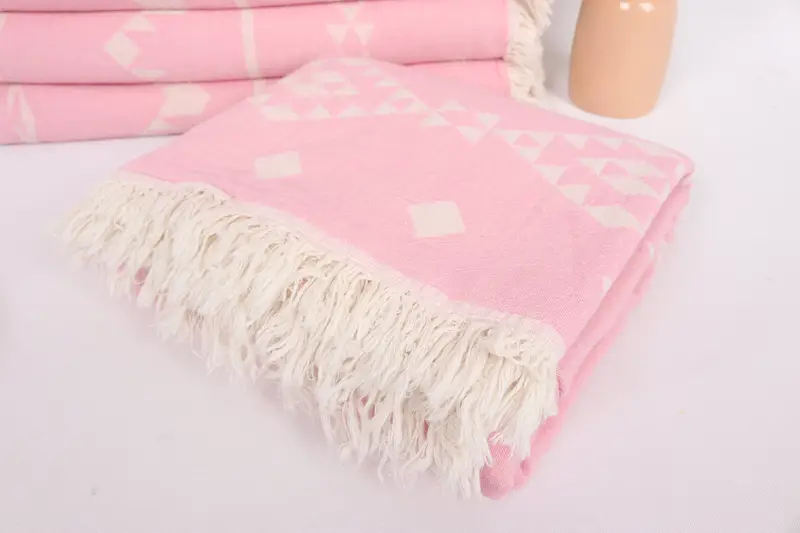 70x60 Cotton Geometric Towel, Bridal Shower Gift, Bachelorette Party Favors, Boyfriend Gift, Throw Blanket, Beach Bachelorette Party Decorations - 5