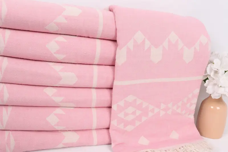 70x60 Cotton Geometric Towel, Bridal Shower Gift, Bachelorette Party Favors, Boyfriend Gift, Throw Blanket, Beach Bachelorette Party Decorations - 2