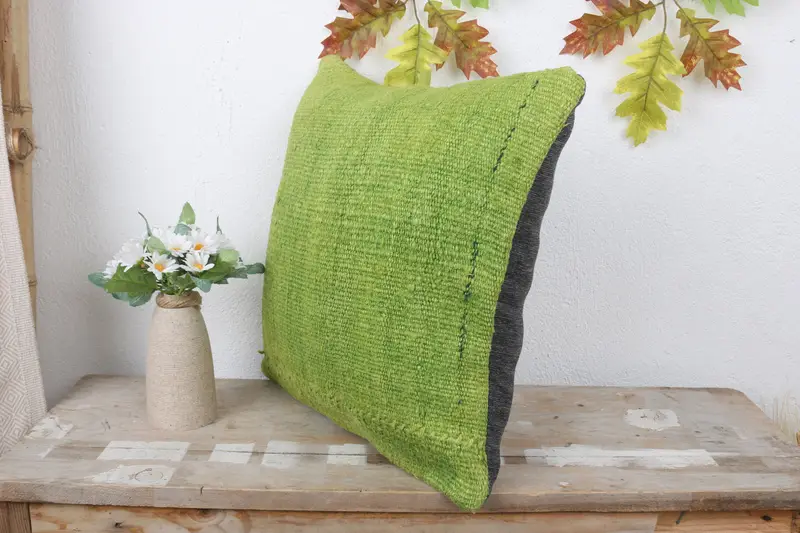 16x16 Green Cushion, Hippie Throw Pillow, Home Decor Pillow, Gift Pillow, Pillow Sham, Interior Designer Pillow, Bolster Pillow Cover - 4