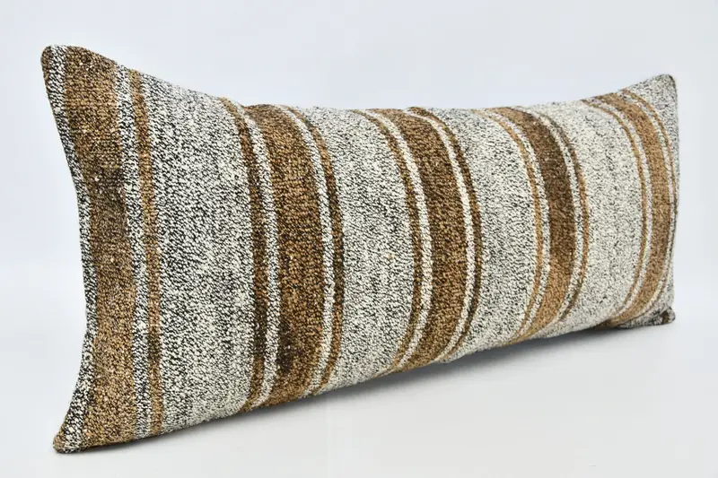 Boho Pillow, 16x36 White Pillow Case, Sofa Bolster Cushion Cover, Turkish Pillow, Authentic Pillow Sham, Kilim Cushion Sham, Cushion Cover - 3