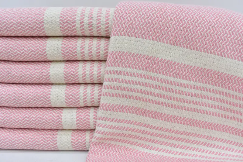 Spa Towel, 70x40 Cotton Striped Towel, Travel towel, Peshtemal Towel, Embroidered Beach Towel, Personalized Wedding Gift For Couple, Bridesmaid Gift - 3