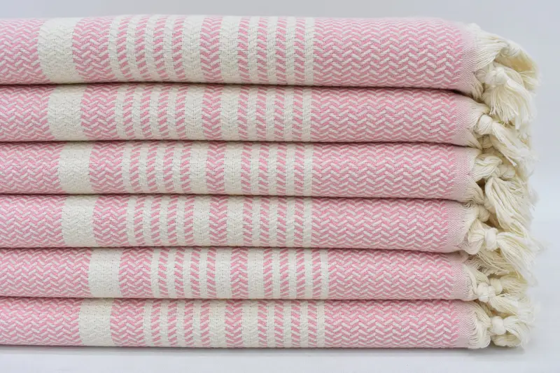 Spa Towel, 70x40 Cotton Striped Towel, Travel towel, Peshtemal Towel, Embroidered Beach Towel, Personalized Wedding Gift For Couple, Bridesmaid Gift - 2