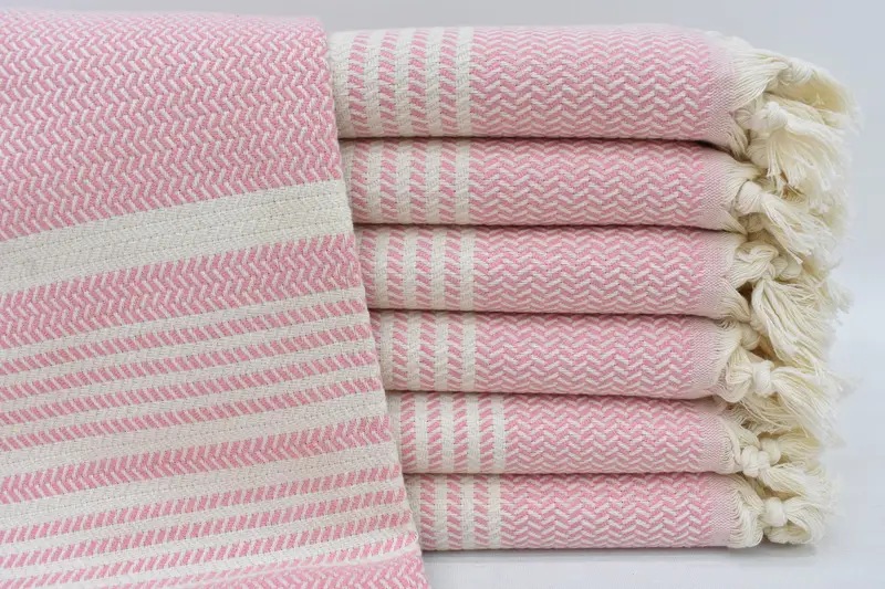 Spa Towel, 70x40 Cotton Striped Towel, Travel towel, Peshtemal Towel, Embroidered Beach Towel, Personalized Wedding Gift For Couple, Bridesmaid Gift - 1