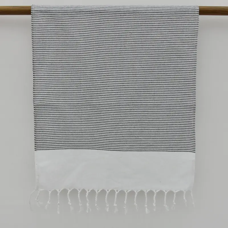 Dekoratif havlu, nakış havlu, monogramlı el havlu, yaz havlu, 40x18 pamuklu çizgili havlu, banyo havlu, Türk havlu el havlu - 4