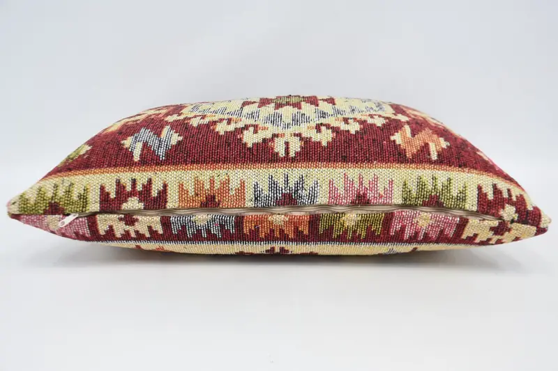 Cushion, Decorative Bolster Pillow, 20x28 Red Cushion Cover, Turkish Kilim Pillow, Colorful Cushion Case, Pillow for Sofa, Vintage Pillow - 6