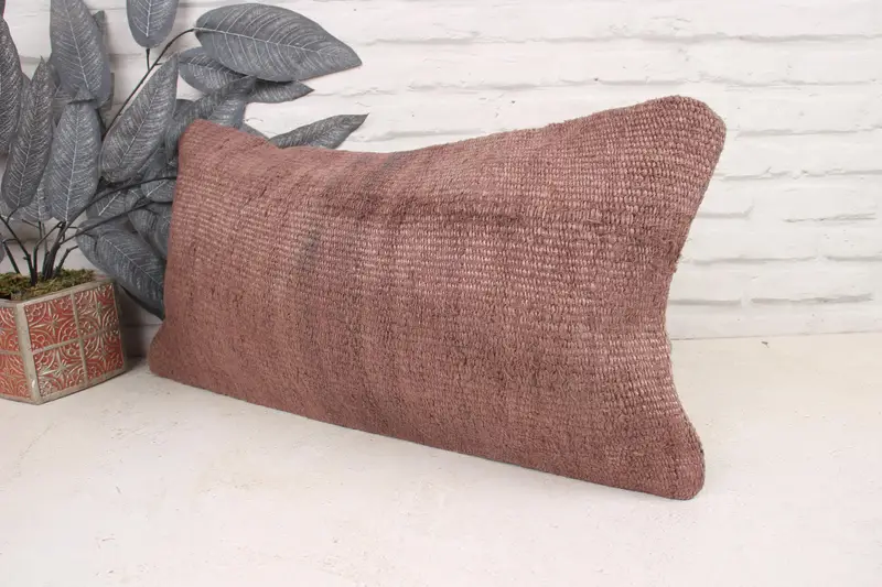 12x24 Brown Cushion, Boho Pillow Sham Cover, Pillow Case, Pillow for Couch, Neutral Pillow Sham, Yoga Pillow Case, Antique Pillows - 4
