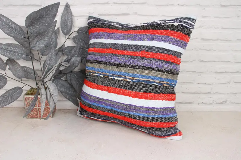 Cozy Throw Pillow Sham, Pillow, 20x20 Purple Cushion Cover, Kilim Pillow Cover, Neutral Pillow Sham, Antique Pillows, Turkish Pillow - 4