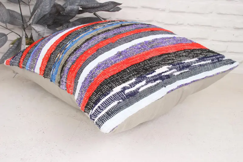 Cozy Throw Pillow Sham, Pillow, 20x20 Purple Cushion Cover, Kilim Pillow Cover, Neutral Pillow Sham, Antique Pillows, Turkish Pillow - 6