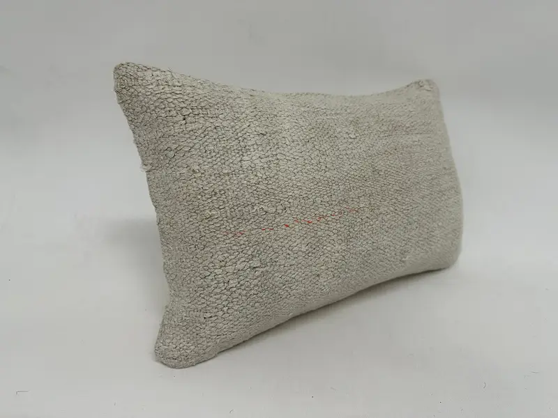 Throw Kilim Pillow, Cushion Cover, Handmade Kilim Cushion, Nomadic Pillow Case, 12x20 White Pillow Case, Vintage Kilim Pillow - 3