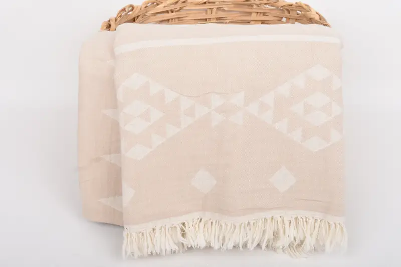 Bridesmaid Gifts, Bridal Shower Gift, Turkish Bedcover, Wedding Gift Ideas, Beach Theme Wedding Gift, Monogram Blanket, 70x60 Cotton Geometric Towel - 6