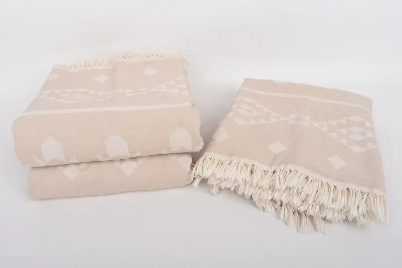 Bridesmaid Gifts, Bridal Shower Gift, Turkish Bedcover, Wedding Gift Ideas, Beach Theme Wedding Gift, Monogram Blanket, 70x60 Cotton Geometric Towel - 8