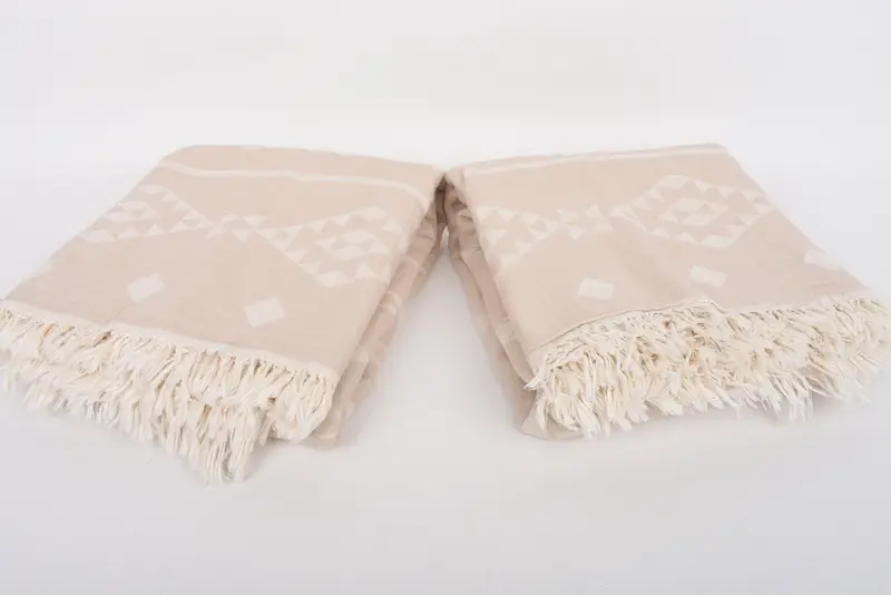 Bridesmaid Gifts, Bridal Shower Gift, Turkish Bedcover, Wedding Gift Ideas, Beach Theme Wedding Gift, Monogram Blanket, 70x60 Cotton Geometric Towel - 7