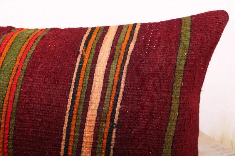 12x24 Red Cushion Case, Kilim Cushion Sham, Vintage Kilim Throw Pillow, Boho Chic Cushion Case, Cushion Cover, Turkish Kilim Pillow - 5